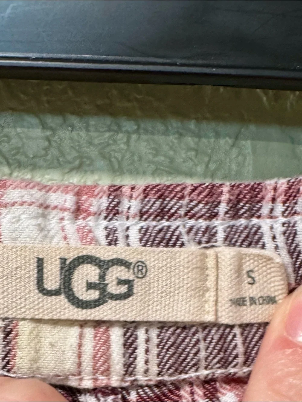 UGG Burgundy, Pink & White Plaid Pajama Set Small - Picture 7 of 7